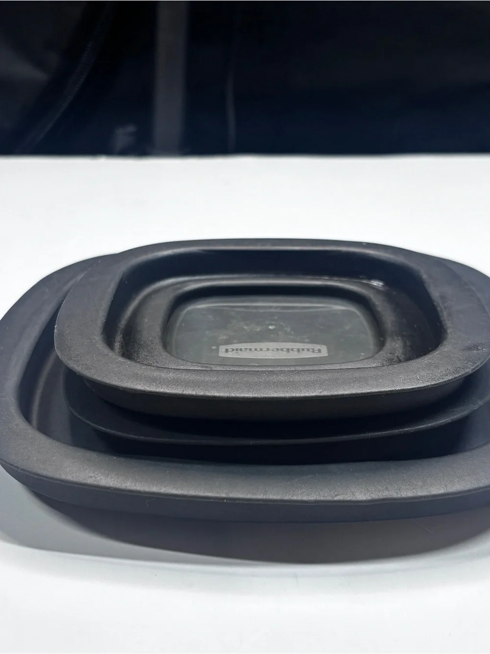 3 Rubbermaid Premier Container Replacement Lids ONLY Window Slate Gray